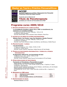 ACCEP Título de Psicoterapeuta Programa curso 2009/2010