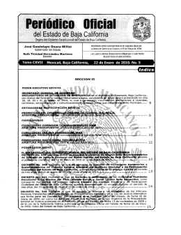 22 de Enero de 2010 No. 5 - Gobierno del Estado de Baja California