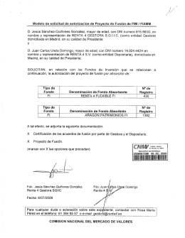 Modelo de solicitud de autorización de Proyecto de Fusión