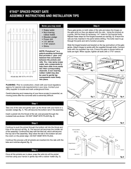 6`x42" spaced picket gate assembly instructions and