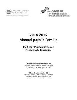2014-2015 Manual para la Familia - Oakland Unified School District
