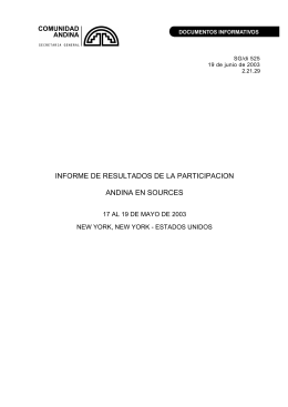 informe de resultados de la participacion andina en sources