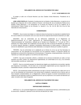 reglamento del servicio de televisin por cable