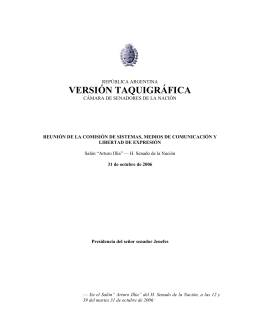 VERSIÓN TAQUIGRÁFICA - Honorable Senado de la Nación
