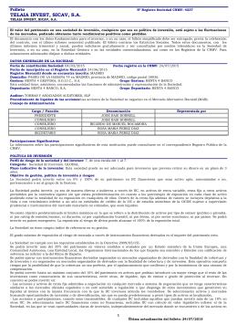 TELAIA INVEST, SICAV, S.A.