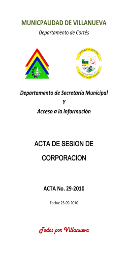 Acta 029 - 2010 - Alcaldia Municipal de Villanueva, Cortés