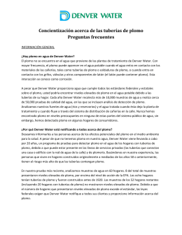 Concientización acerca de las tuberías de plomo: Preguntas