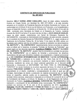 Contrato No.287-2013 - Antecedentes del Instituto Hondureño