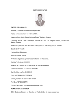 CURRICULUM VITAE DATOS PERSONALES Nombre y