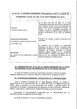acta de la esión ordinaria celerada por la junta de gobierno local el