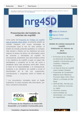 Presentación del boletín de noticias de nrg4SD