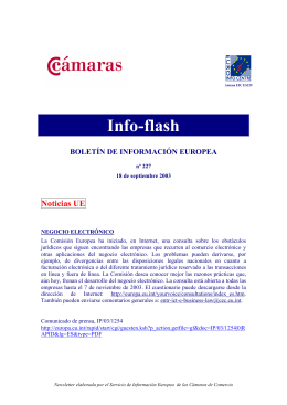 Info-flash BOLETÍN DE INFORMACIÓN EUROPEA