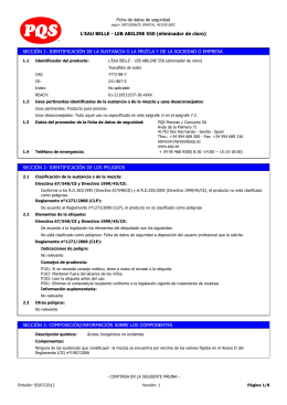 Ficha de datos de seguridad de `L`EAU BELLE