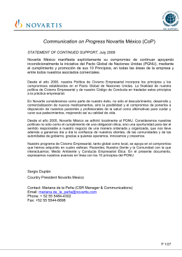 Communication on Progress Novartis México (CoP)
