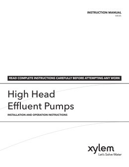 High Head Effluent Pumps
