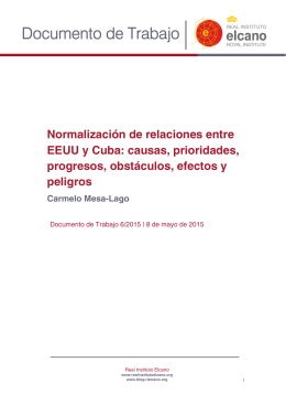 Normalización de relaciones entre EEUU y Cuba: causas