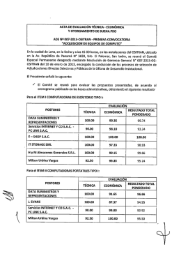 ACTA DE EVALUACIÓN TÉCNICA - ECONÓMICA Y