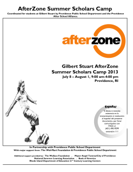 AfterZone Summer Scholars Camp - Providence After School Alliance