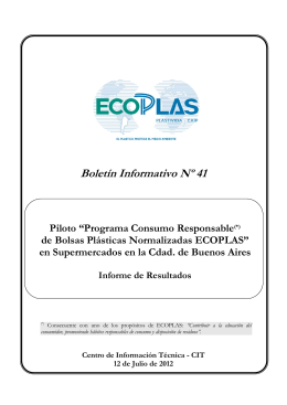 Boletín Informativo N° 41 de ECOPLAS