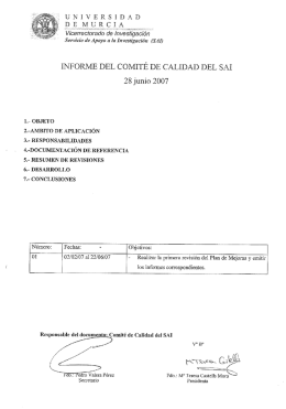 Informe del Comité de Calidad del SAI