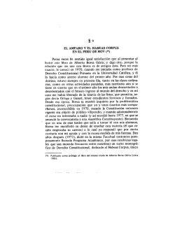 9. El amparo y el Habeas Corpus en el Perú de hoy