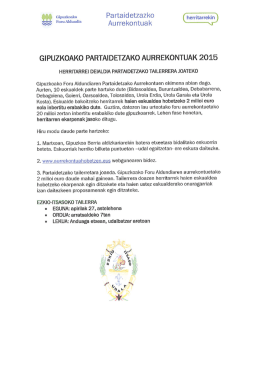Partaidetzako aurrekontuak 2015. - Ezkio