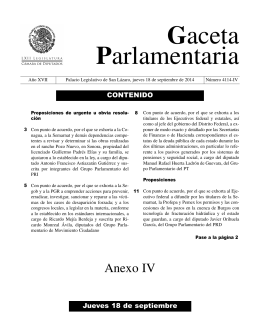 18 sep anexo IV.qxd - Gaceta Parlamentaria, Cámara de Diputados