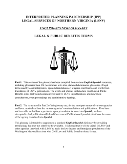 lsnv english / spanish legal & administrative glossary