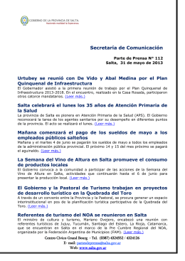 Secretaría de Comunicación - Gobierno de la Provincia de Salta