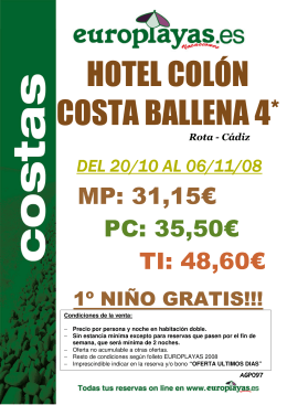 HOTEL COLÓN COSTA BALLENA 4*