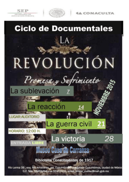 Page 1 Ciclo de Documentales LA *a* .gvůîpw REVOLUCIÓN