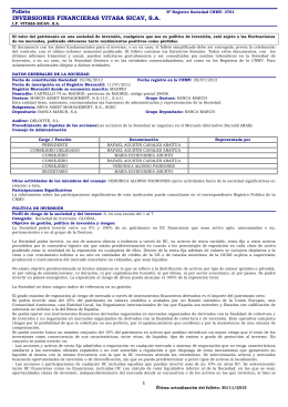 INVERSIONES FINANCIERAS VITASA SICAV, S.A.
