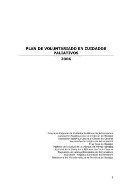 Plan de Voluntariado en Cuidados Paliativos