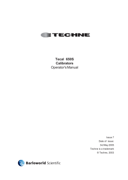 Tecal 650S Manual - Techne Calibration