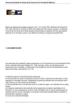 Normas de Revalida de Títulos de las Carreras de la Facultad de