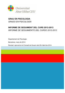 Informe Seguiment Grau Psicologia (2012-13)