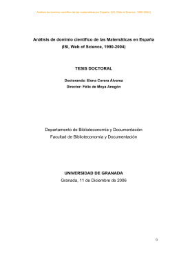 Análisis de dominio científico de las Matemáticas en España (ISI