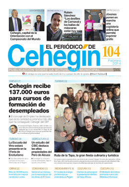 Cehegín recibe 137.000 euros para cursos de formación de