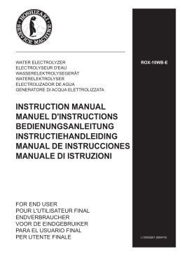 INSTRUCTION MANUAL MANUEL D`INSTRUCTIONS