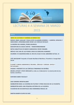 LECTURAS 4-A SEMANA DE MARZO 2015