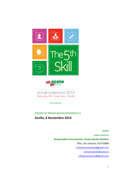 Dossier de prensa #ACEIACONFERENCE14 (Octubre 29, 2014)