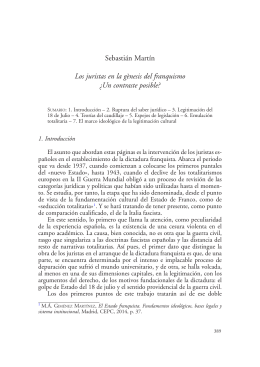 Sebastián Martín Los juristas en la gènesis del franquismo ¿Un