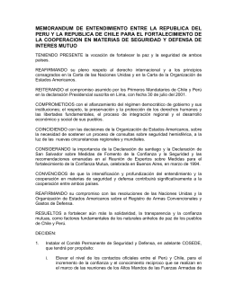 memorandum de entendimiento entre la republica del peru y la
