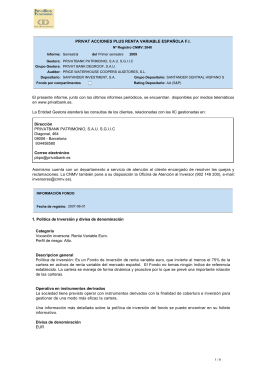 PRIVAT ACCIONES PLUS RENTA VARIABLE ESPAÑOLA F.I. El