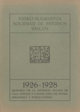 EUSKO-IKASKUNTZA SOCIEDAD DE ESTUDIOS VASCOS