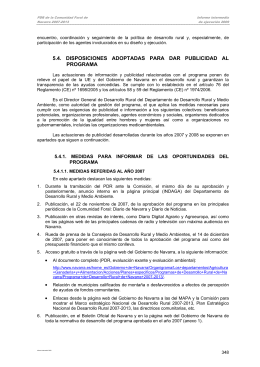 5.4. disposiciones adoptadas para dar publicidad al programa