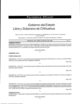 Gobierno del Estado - H. Congreso del Estado de Chihuahua