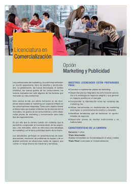 Licenciatura en Comercialización Marketing y Publicidad