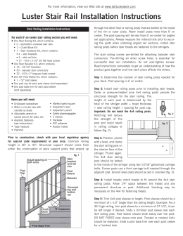 Latitudes Luster Stair Railing Installation Instructions