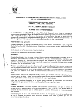 Sesión Ordinaria del martes 16 de noviembre de 2010